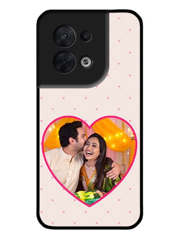 Custom Oppo Reno 8 5G Custom Glass Mobile Case - Heart Shape Design