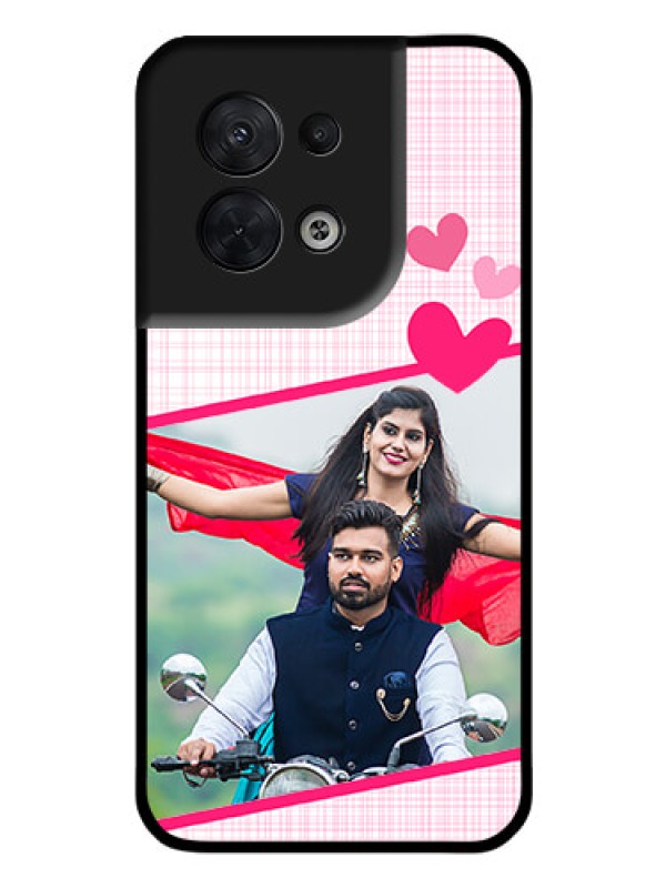 Custom Oppo Reno 8 5G Custom Glass Phone Case - Love Shape Heart Design