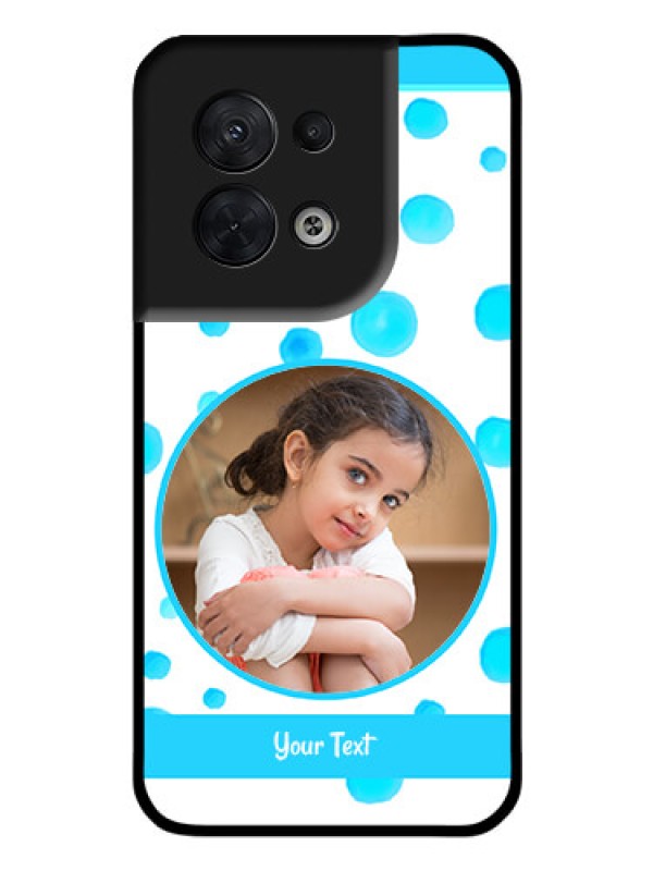 Custom Oppo Reno 8 5G Photo Printing on Glass Case - Blue Bubbles Pattern Design