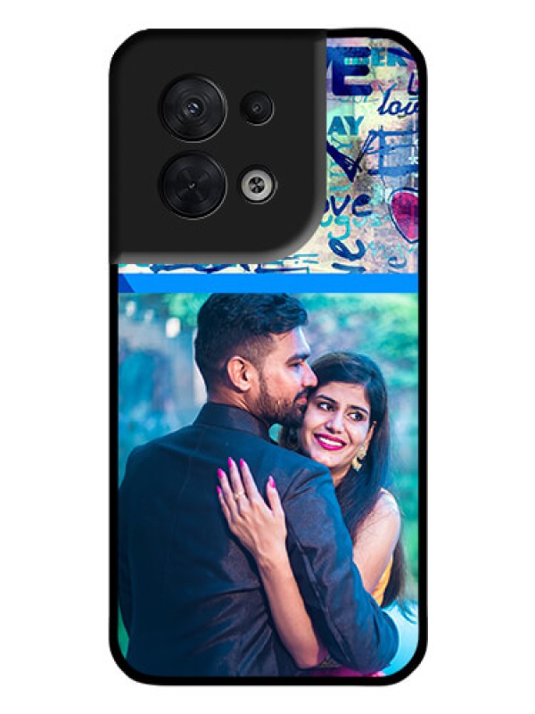 Custom Oppo Reno 8 5G Custom Glass Mobile Case - Colorful Love Design