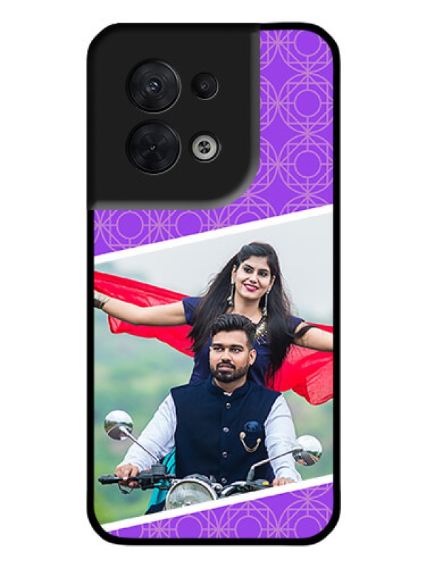 Custom Oppo Reno 8 5G Custom Glass Phone Case - Violet Pattern Design