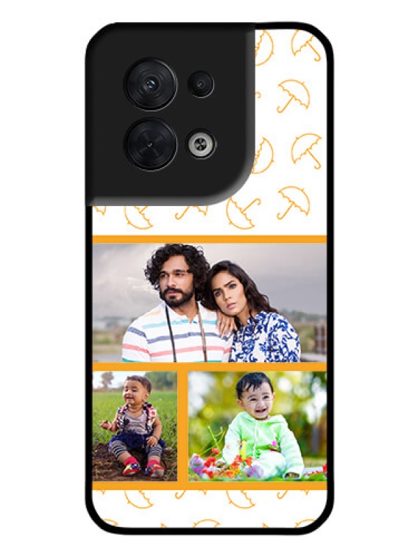Custom Oppo Reno 8 5G Custom Glass Mobile Case - Yellow Pattern Design