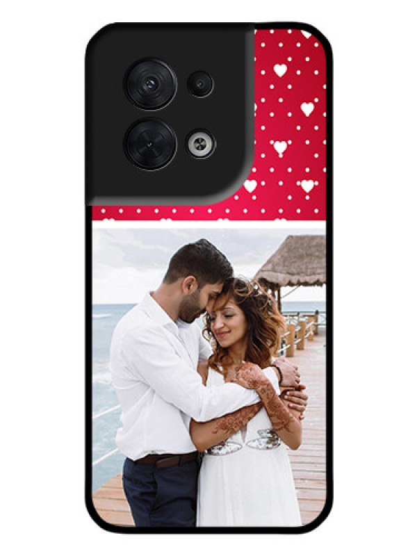 Custom Oppo Reno 8 5G Photo Printing on Glass Case - Hearts Mobile Case Design