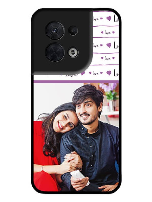 Custom Oppo Reno 8 5G Custom Glass Mobile Case - Couples Heart Design