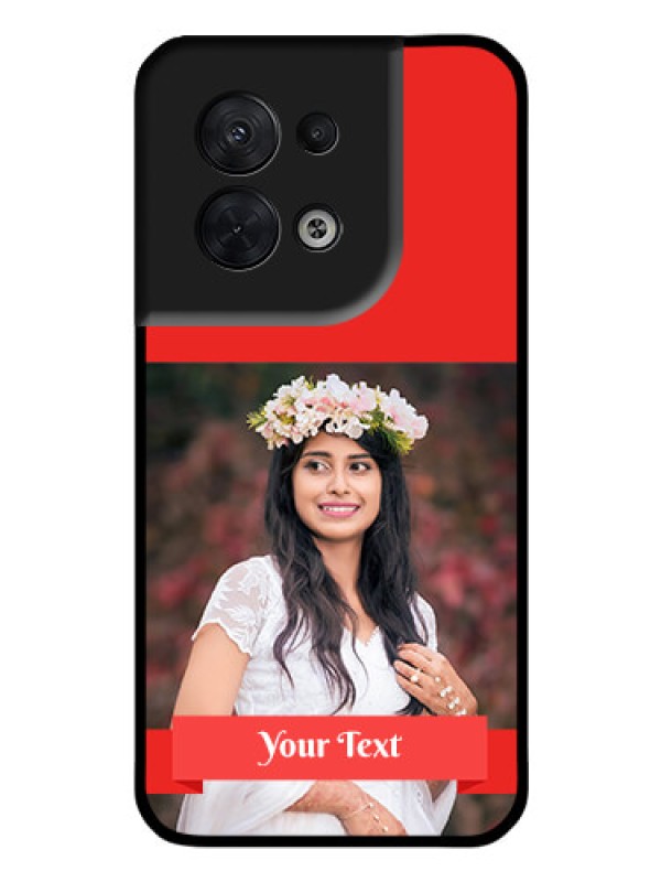 Custom Oppo Reno 8 5G Custom Glass Phone Case - Simple Red Color Design