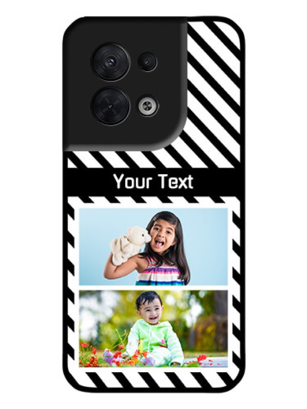 Custom Oppo Reno 8 5G Photo Printing on Glass Case - Black And White Stripes Design