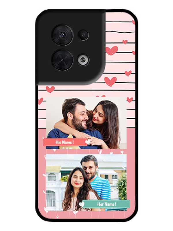 Custom Oppo Reno 8 5G Custom Glass Mobile Case - Photo with Heart Design