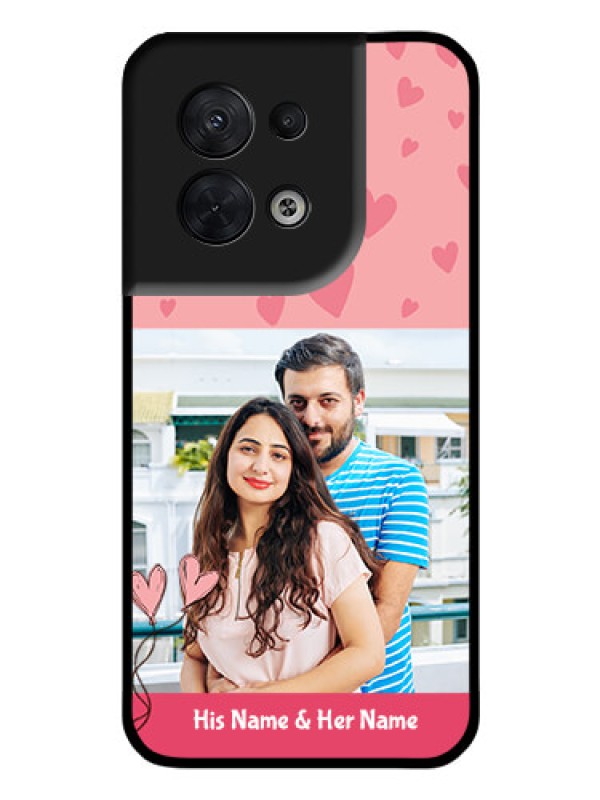 Custom Oppo Reno 8 5G Personalized Glass Phone Case - Love Design Peach Color