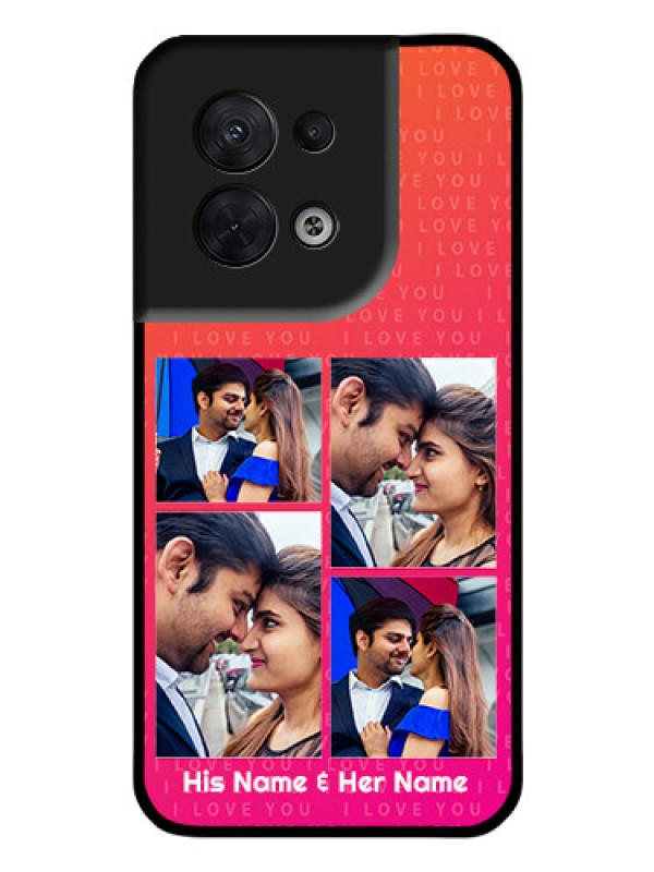 Custom Oppo Reno 8 5G Custom Glass Phone Case - I Love You Pink Design