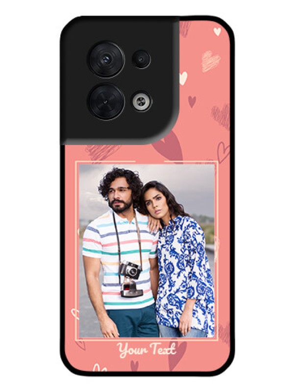 Custom Oppo Reno 8 5G Custom Glass Phone Case - Love doodle art Design