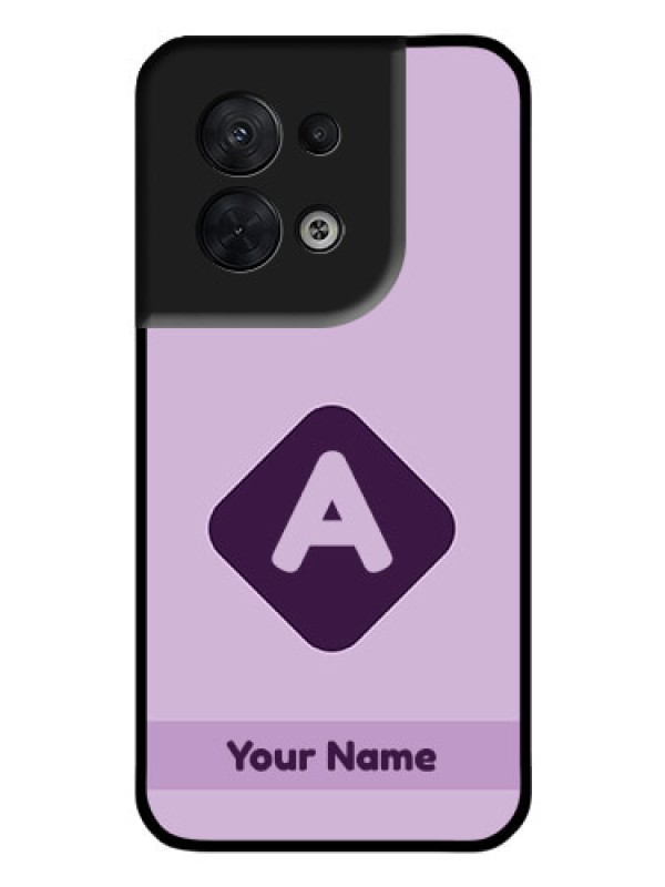 Custom Oppo Reno 8 5G Custom Glass Mobile Case - Custom Letter in curved badge Design