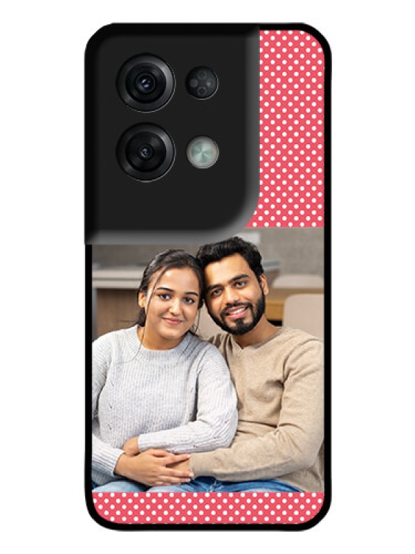 Custom Oppo Reno 8 Pro 5G Custom Glass Phone Case - White Dotted Design