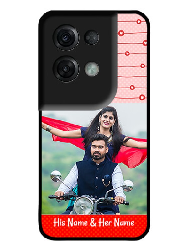 Custom Oppo Reno 8 Pro 5G Personalized Glass Phone Case - Red Pattern Case Design