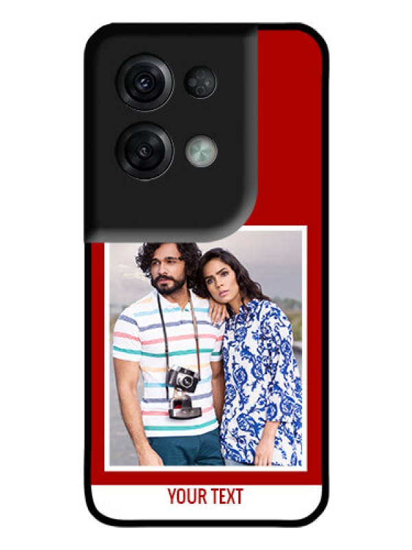 Custom Oppo Reno 8 Pro 5G Personalized Glass Phone Case - Simple Red Color Design