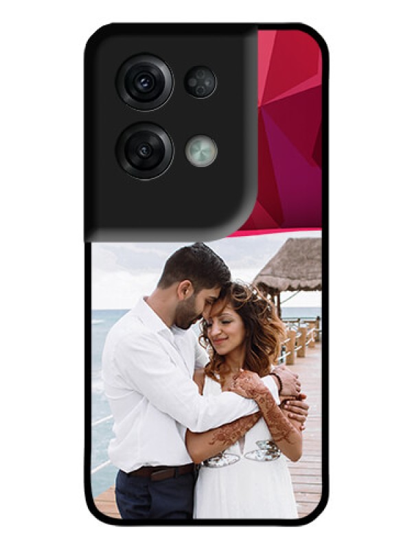 Custom Oppo Reno 8 Pro 5G Custom Glass Mobile Case - Red Abstract Design