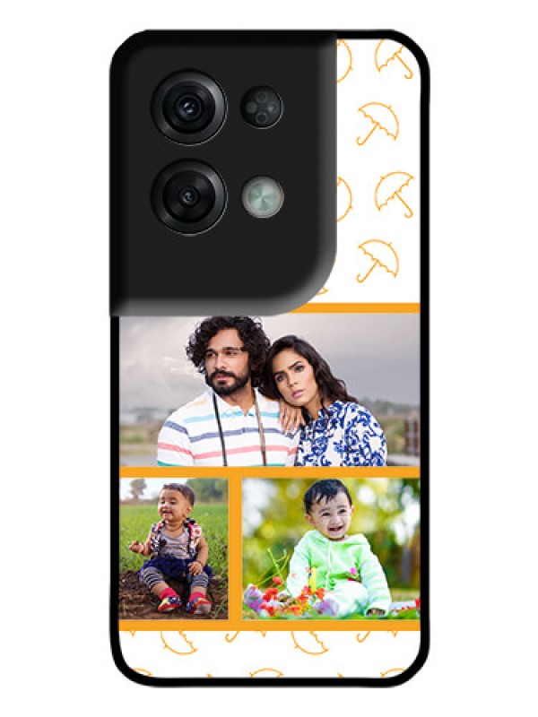 Custom Oppo Reno 8 Pro 5G Custom Glass Mobile Case - Yellow Pattern Design