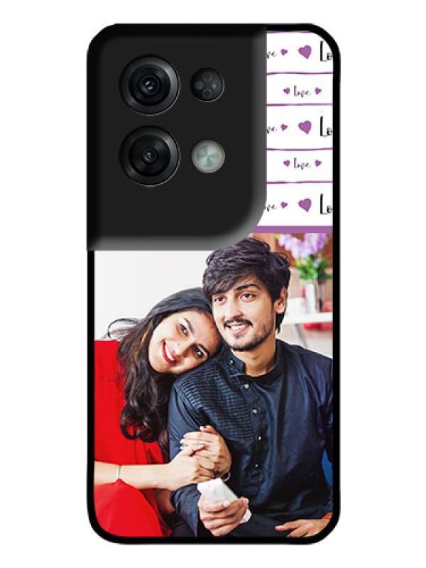 Custom Oppo Reno 8 Pro 5G Custom Glass Mobile Case - Couples Heart Design