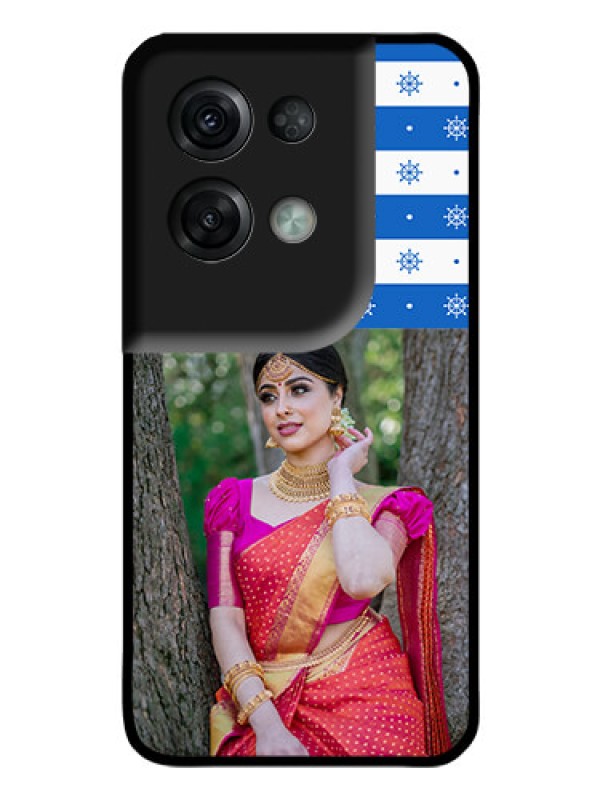 Custom Oppo Reno 8 Pro 5G Photo Printing on Glass Case - Snow Pattern Design