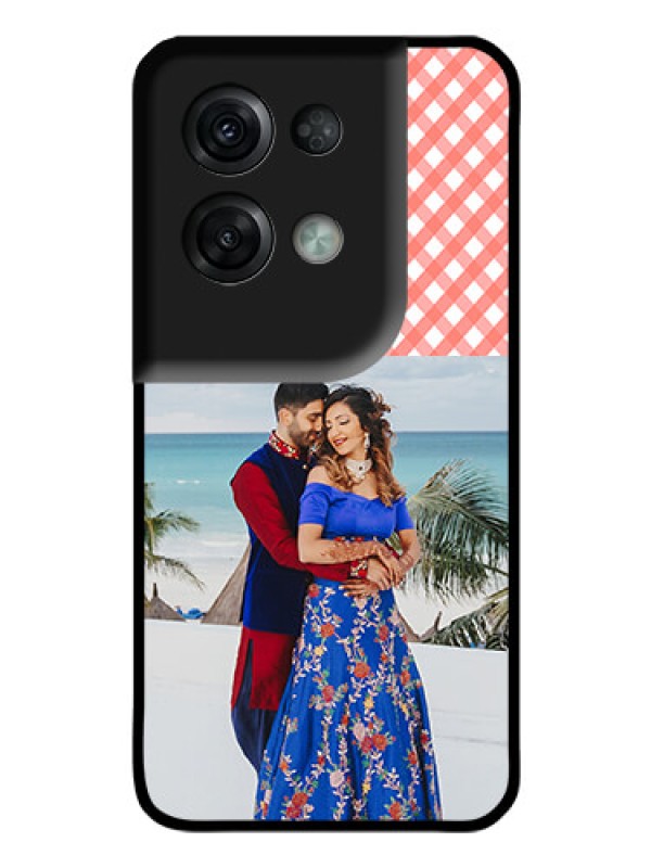 Custom Oppo Reno 8 Pro 5G Personalized Glass Phone Case - Pink Pattern Design