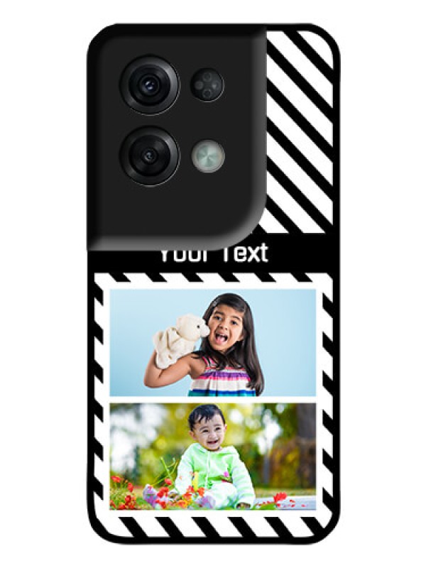 Custom Oppo Reno 8 Pro 5G Photo Printing on Glass Case - Black And White Stripes Design