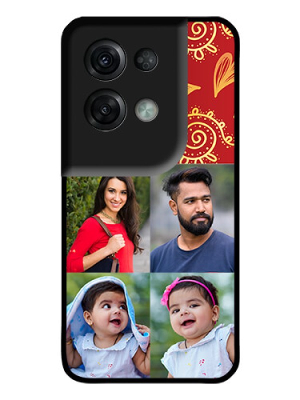 Custom Oppo Reno 8 Pro 5G Photo Printing on Glass Case - 4 Image Traditional Design