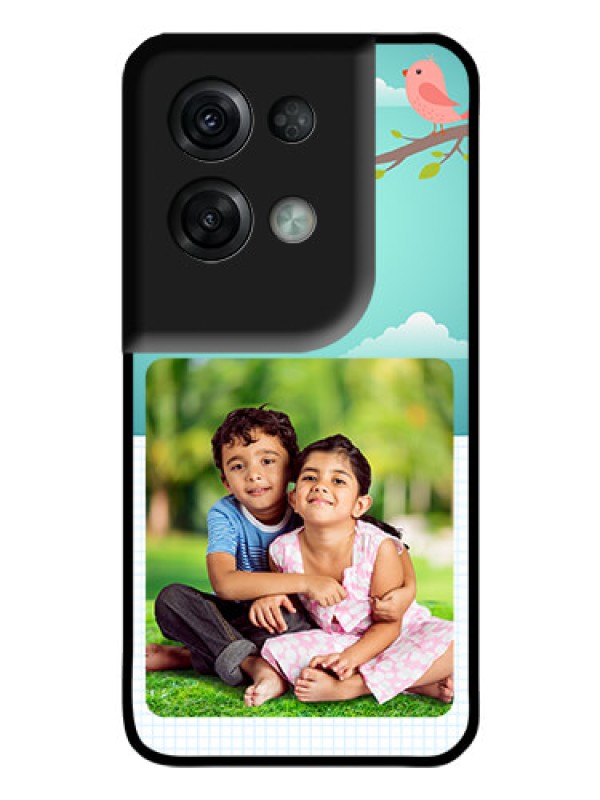 Custom Oppo Reno 8 Pro 5G Photo Printing on Glass Case - Doodle love Design