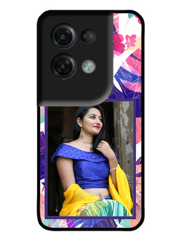 Custom Oppo Reno 8 Pro 5G Custom Glass Mobile Case - Abstract Floral Design