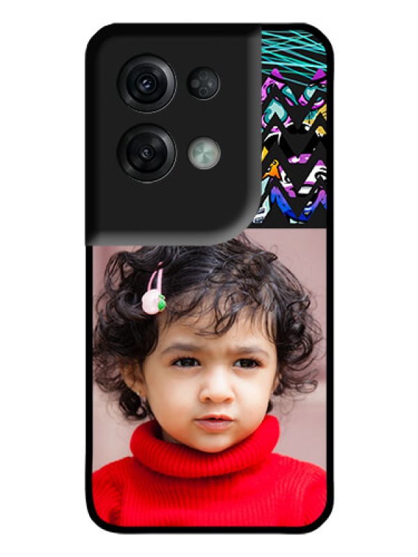 Custom Oppo Reno 8 Pro 5G Personalized Glass Phone Case - Neon Abstract Design