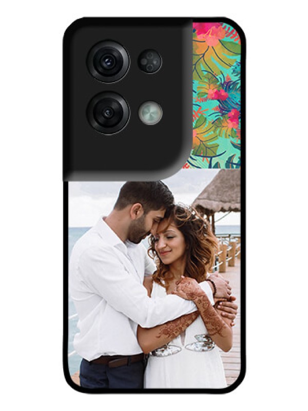 Custom Oppo Reno 8 Pro 5G Photo Printing on Glass Case - Watercolor Floral Design