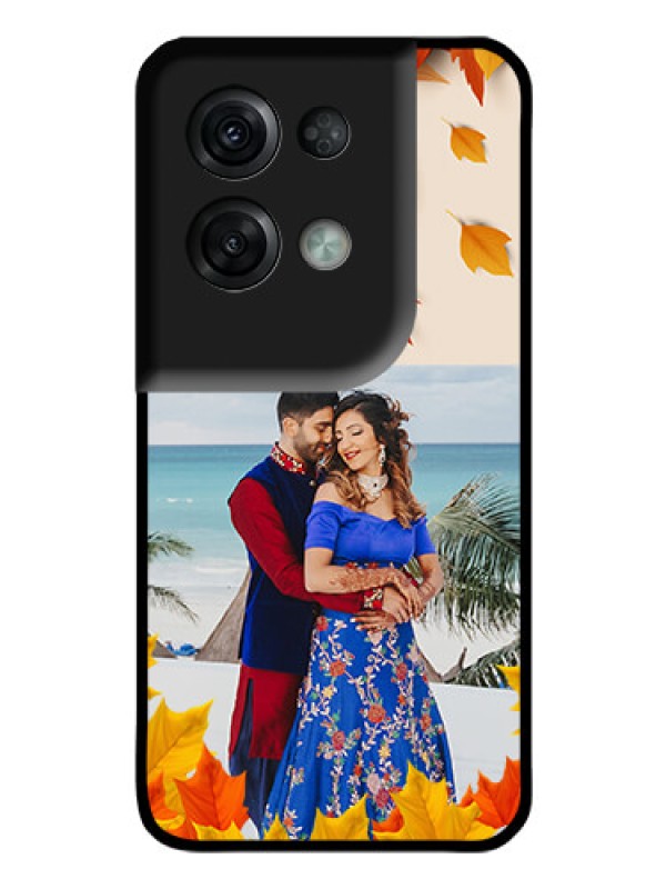Custom Oppo Reno 8 Pro 5G Photo Printing on Glass Case - Autumn Maple Leaves Design