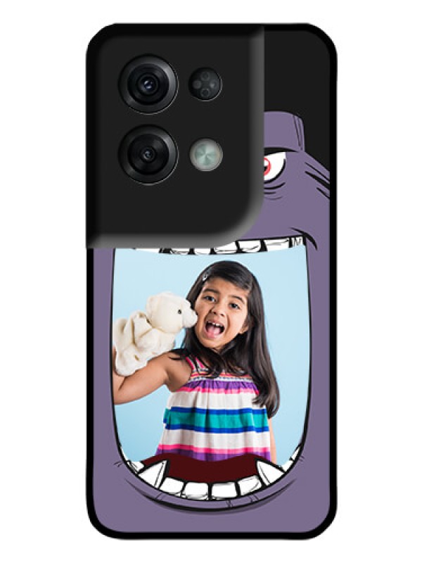 Custom Oppo Reno 8 Pro 5G Custom Glass Phone Case - Angry Monster Design