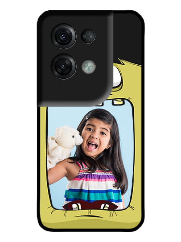Custom Oppo Reno 8 Pro 5G Personalized Glass Phone Case - Cartoon monster back case Design