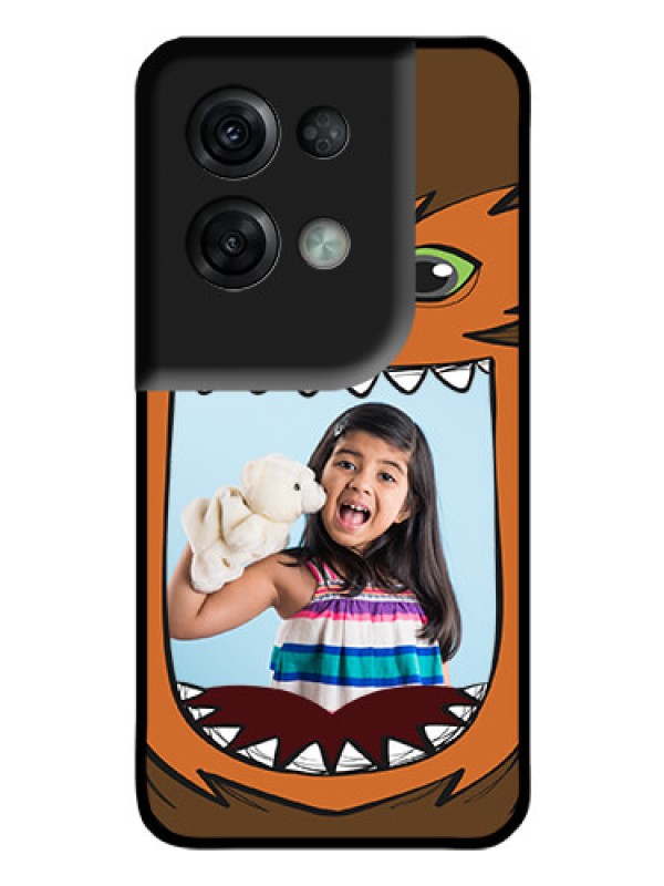 Custom Oppo Reno 8 Pro 5G Photo Printing on Glass Case - Owl Monster Back Case Design