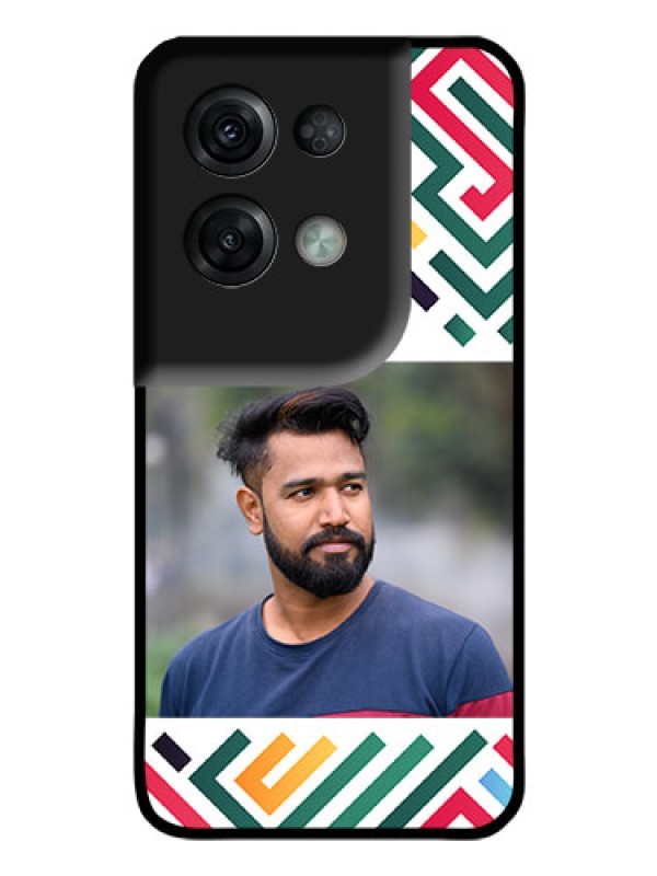 Custom Oppo Reno 8 Pro 5G Personalized Glass Phone Case - Colorful Maze Pattern Design