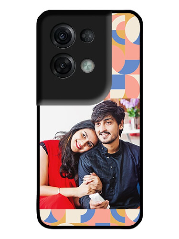 Custom Oppo Reno 8 Pro 5G Photo Printing on Glass Case - Semi-circle Maze Pattern Design