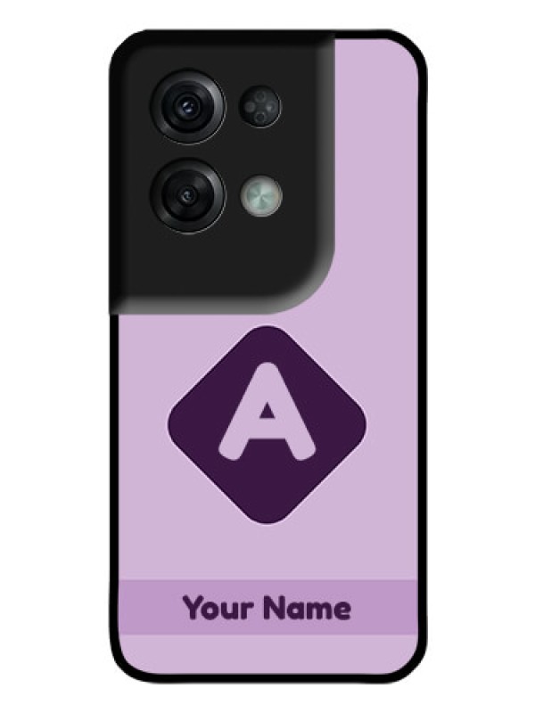 Custom Oppo Reno 8 Pro 5G Custom Glass Mobile Case - Custom Letter in curved badge Design