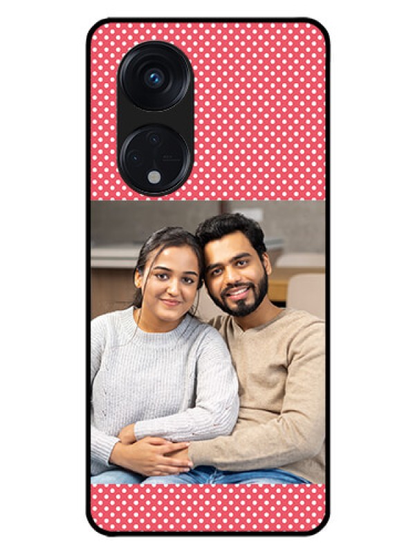 Custom Oppo Reno 8T 5G Custom Glass Phone Case - White Dotted Design