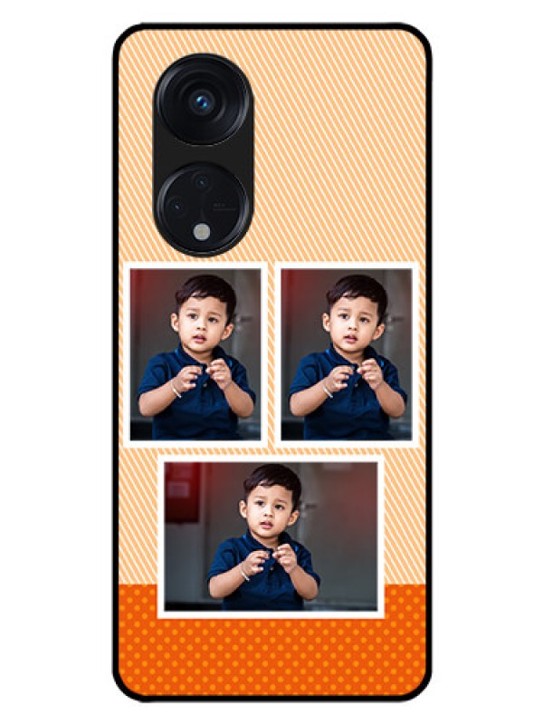 Custom Oppo Reno 8T 5G Photo Printing on Glass Case - Bulk Photos Upload Design