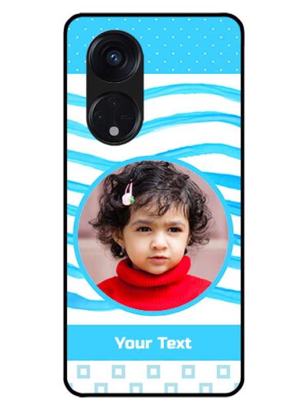 Custom Oppo Reno 8T 5G Custom Glass Phone Case - Simple Blue Case Design