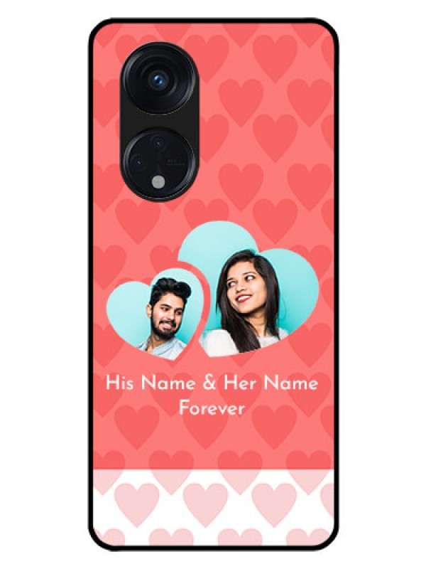 Custom Oppo Reno 8T 5G Personalized Glass Phone Case - Couple Pic Upload Design