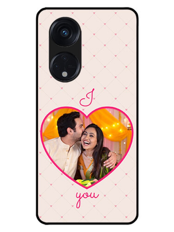 Custom Oppo Reno 8T 5G Custom Glass Mobile Case - Heart Shape Design