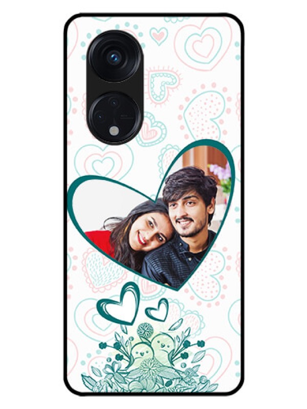 Custom Oppo Reno 8T 5G Photo Printing on Glass Case - Premium Couple Design