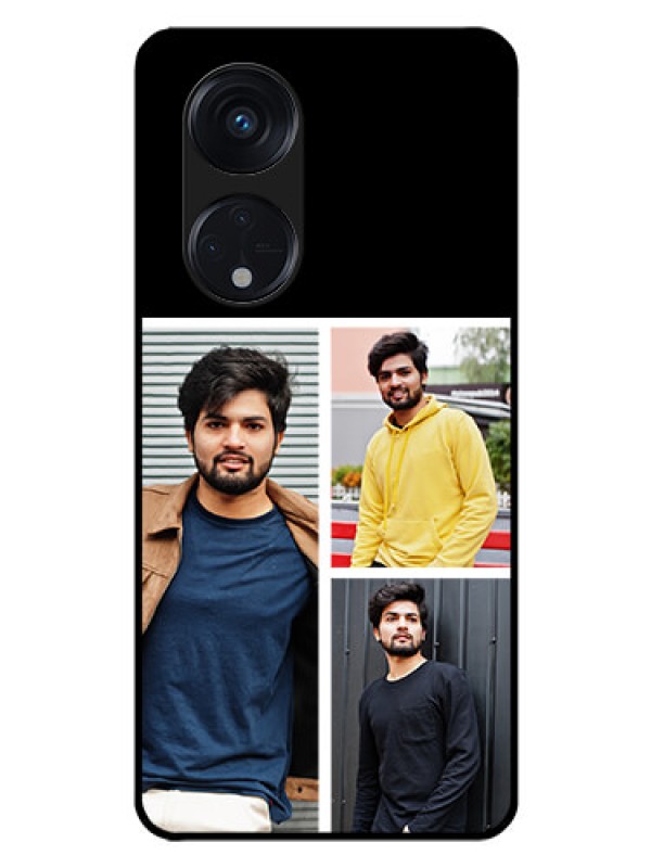 Custom Oppo Reno 8T 5G Photo Printing on Glass Case - Upload Multiple Picture Design