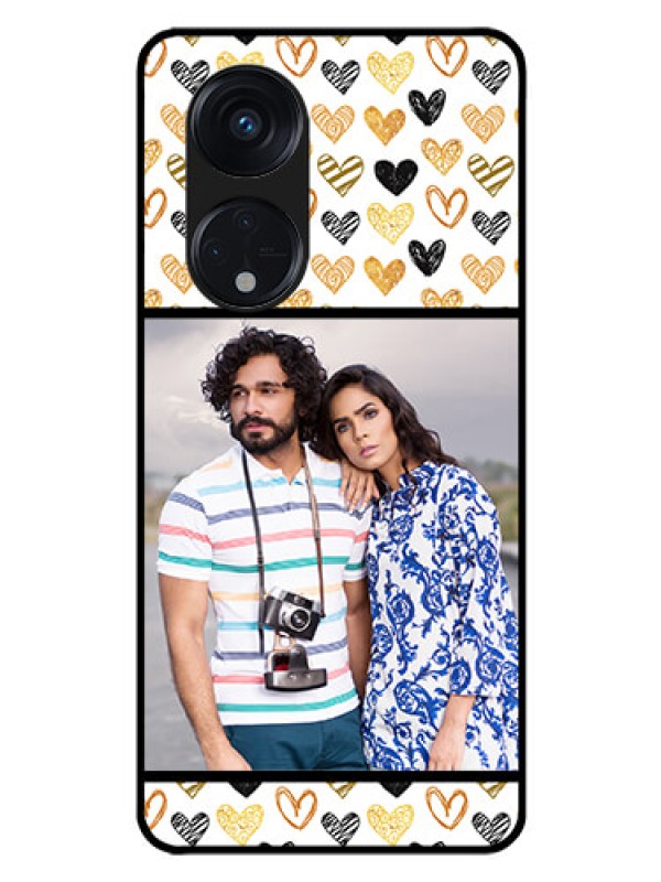 Custom Oppo Reno 8T 5G Photo Printing on Glass Case - Love Symbol Design