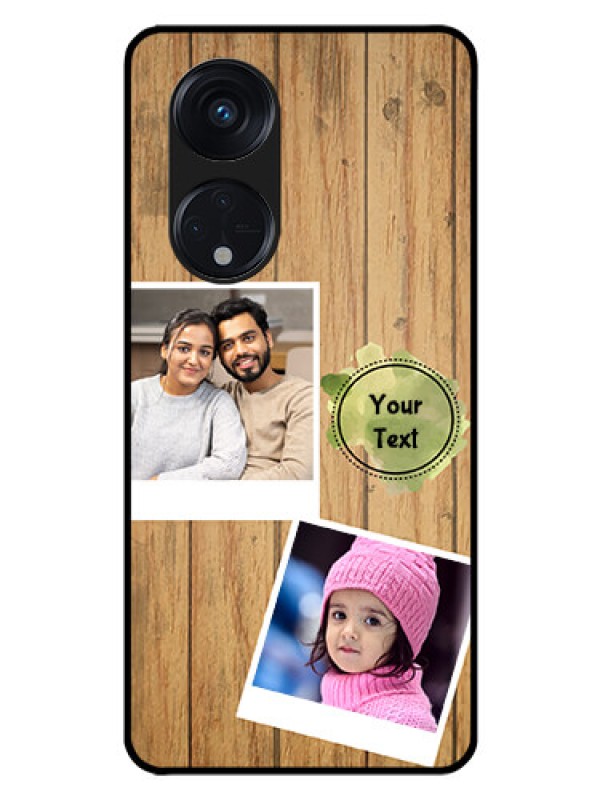 Custom Oppo Reno 8T 5G Custom Glass Phone Case - Wooden Texture Design