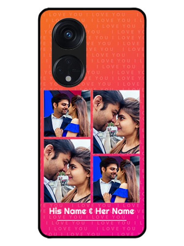 Custom Oppo Reno 8T 5G Custom Glass Phone Case - I Love You Pink Design