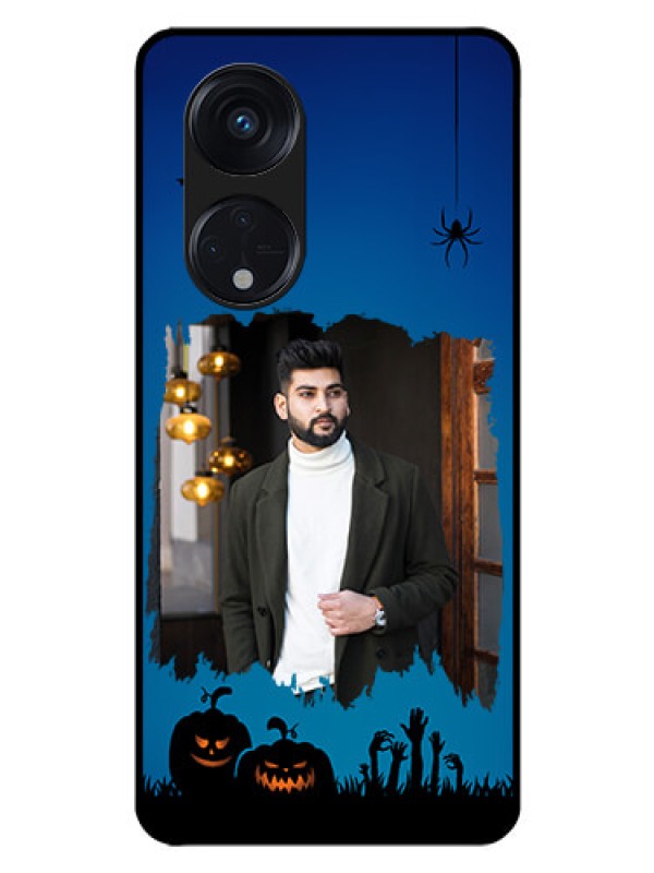 Custom Oppo Reno 8T 5G Photo Printing on Glass Case - with pro Halloween design