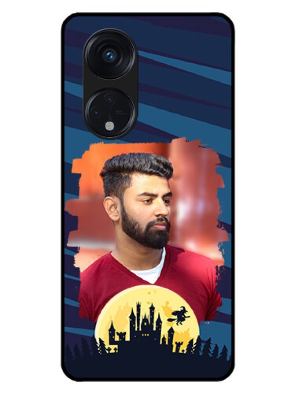 Custom Oppo Reno 8T 5G Photo Printing on Glass Case - Halloween Witch Design
