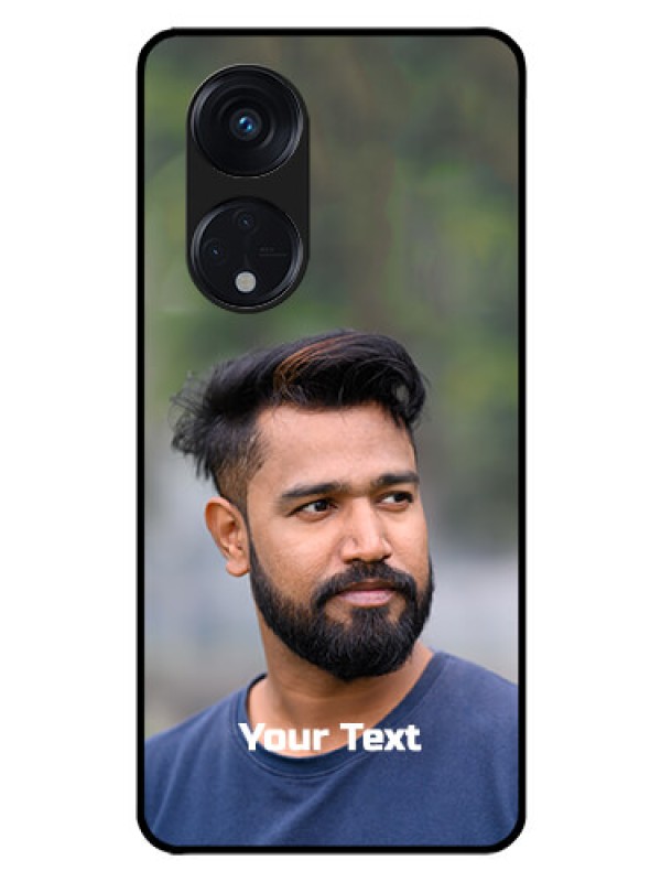 Custom Oppo Reno 8T 5G Glass Mobile Cover: Photo with Text