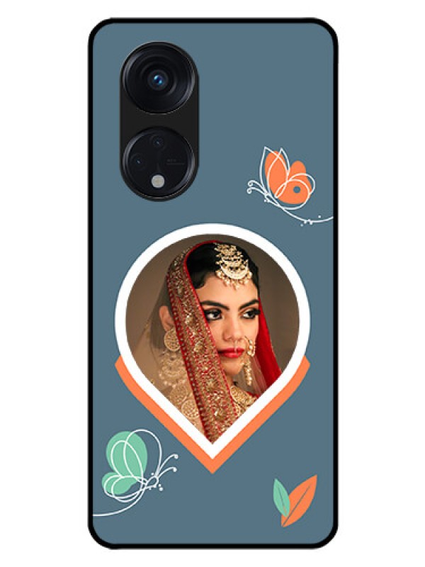 Custom Oppo Reno 8T 5G Custom Glass Mobile Case - Droplet Butterflies Design
